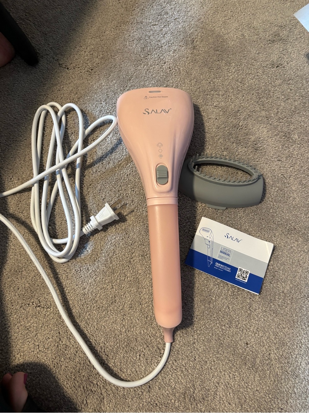 Pink Handheld Fabric Steamer